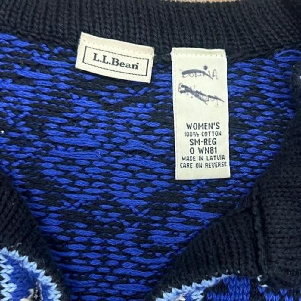 Llbean Women's Blue and Navy Cardigan - Picture 3 of 6